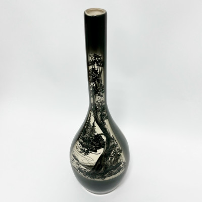 Ваза Черная природа Гжель средняя