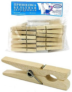 Прищепки деревянные 36шт