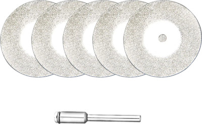 Набор быстрорежущих алмазных дисков 5шт + вал 1шт