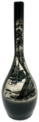 Ваза Черная природа Гжель средняя