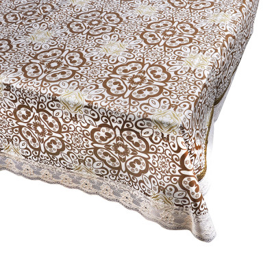 Скатерть на стол виниловая, клеенка с ажурной каймой, 120x152см, VETTA