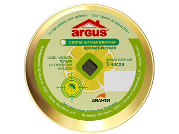 Свеча антимоскитная с запахом цитронеллы Аргус